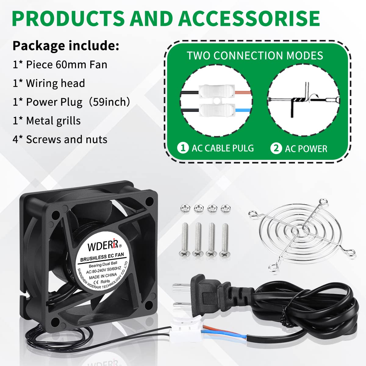 60mm x 25mm Mini Muffin Fan Cooling Axial AC P206
