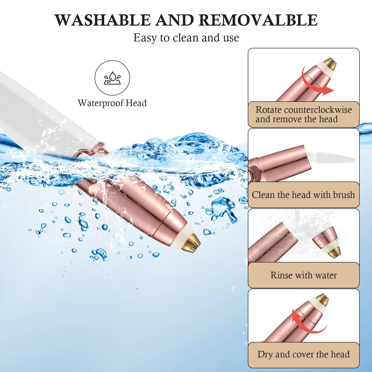 2 in 1 Rechargeable Facial Hair Trimmer and Eyebrow Shaver W731505