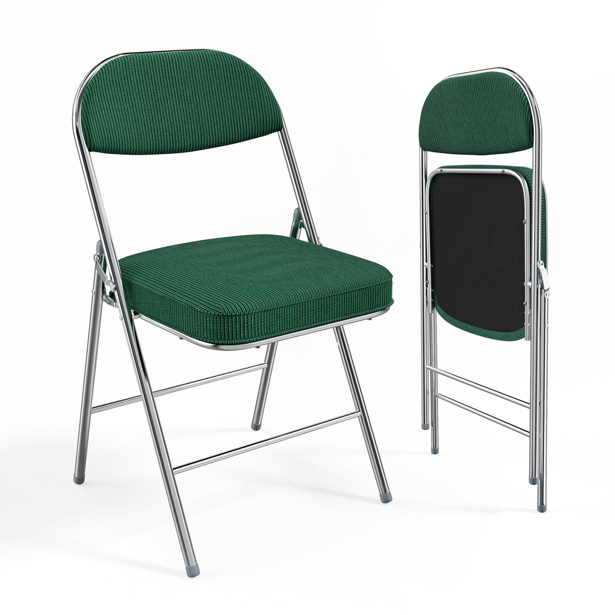 2 Pack Olive Green Folding Chairs with Padded Seat L42627