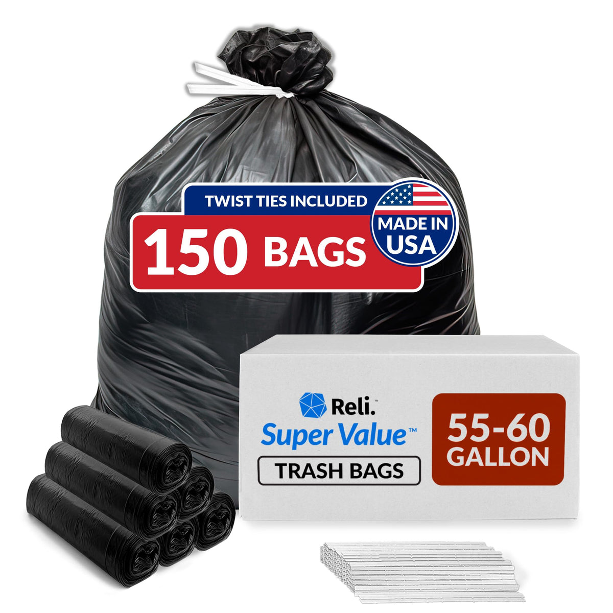 55-60 Gallon Heavy Duty Trash Bags J40450