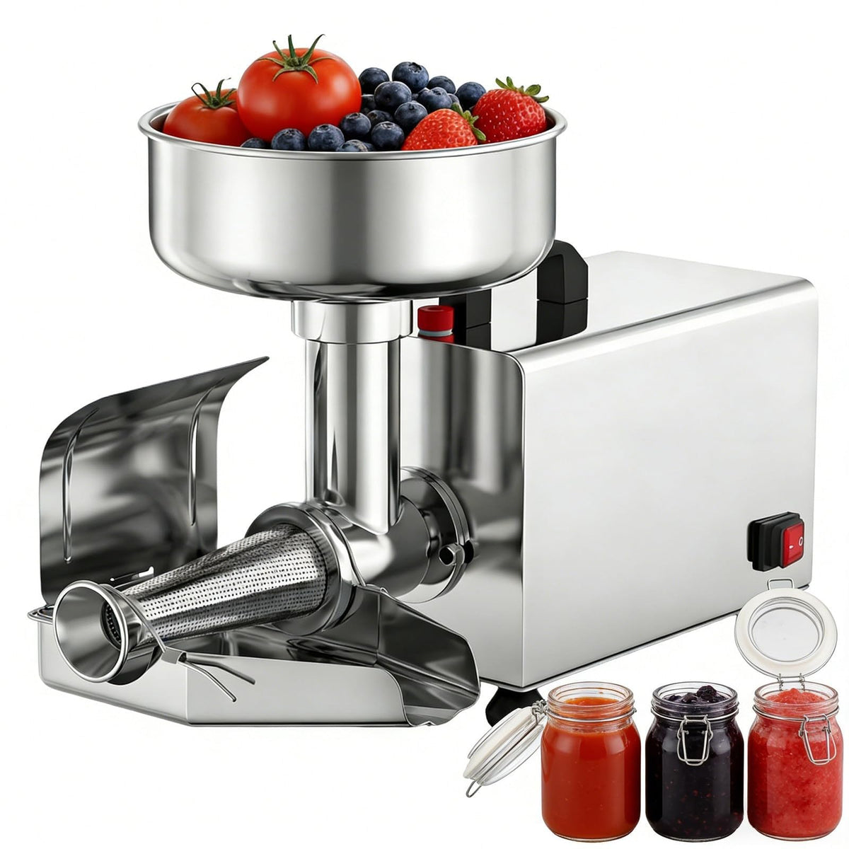 450W Metal Tomato Sauce Maker 8.5in Food-Grade Stainless Steel D2301