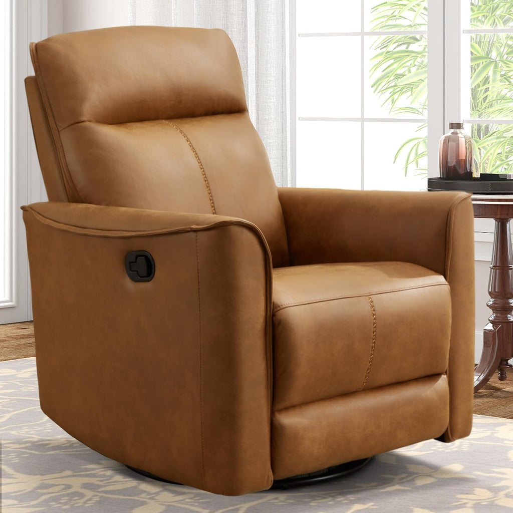 Brown Leathaire Swivel Rocker Recliner I461461