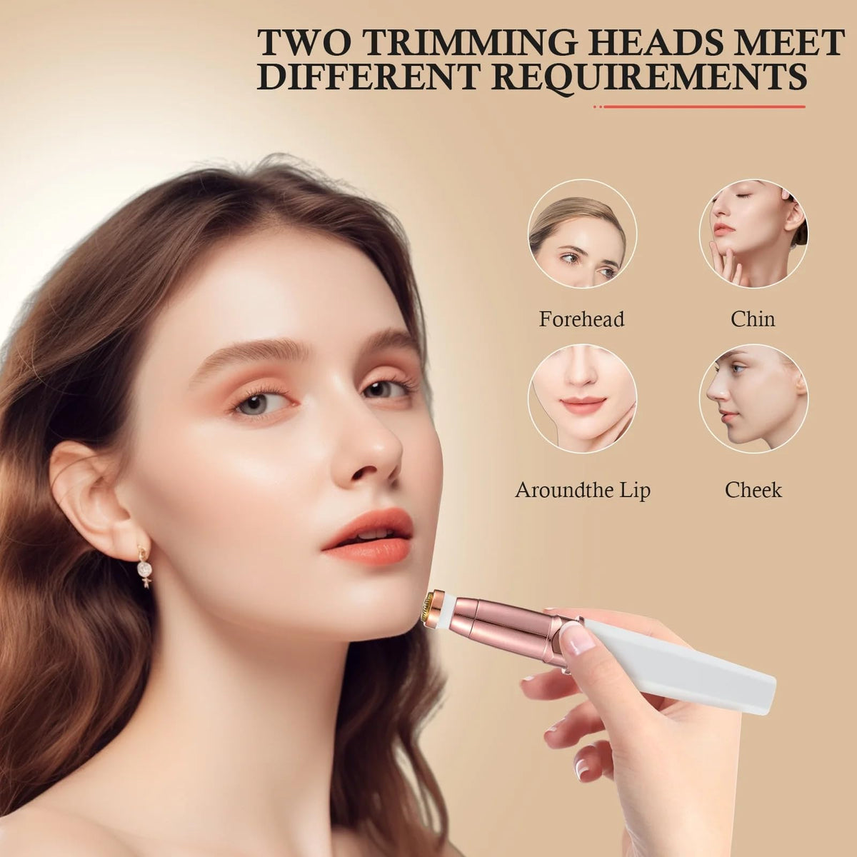 2 in 1 Rechargeable Facial Hair Trimmer and Eyebrow Shaver W731505