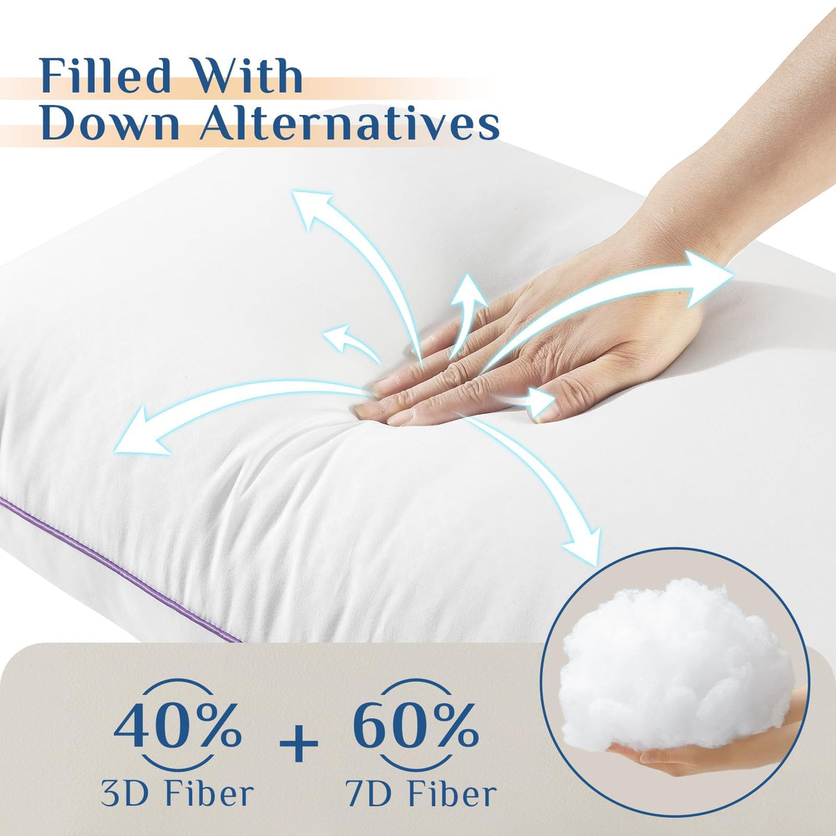 King Size Set of 2 Down Alternative Bed Pillows O9133