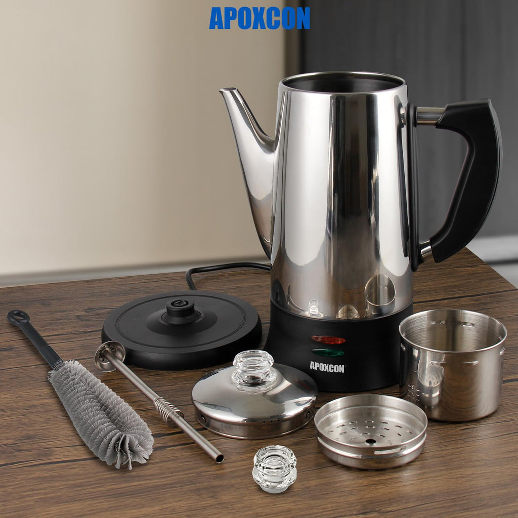 Electric Stainless Steel Coffee Percolator 12 Cup R112