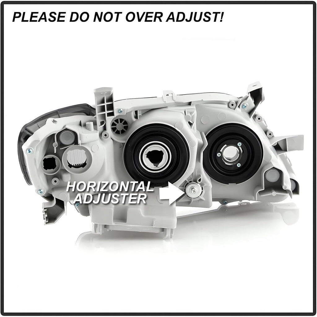 Headlights Assembly Pair Chrome Housing Amber Reflector N683