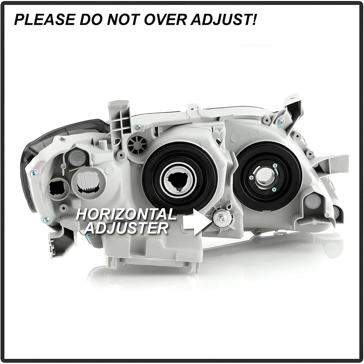 Headlights Assembly Pair Chrome Housing Amber Reflector N683