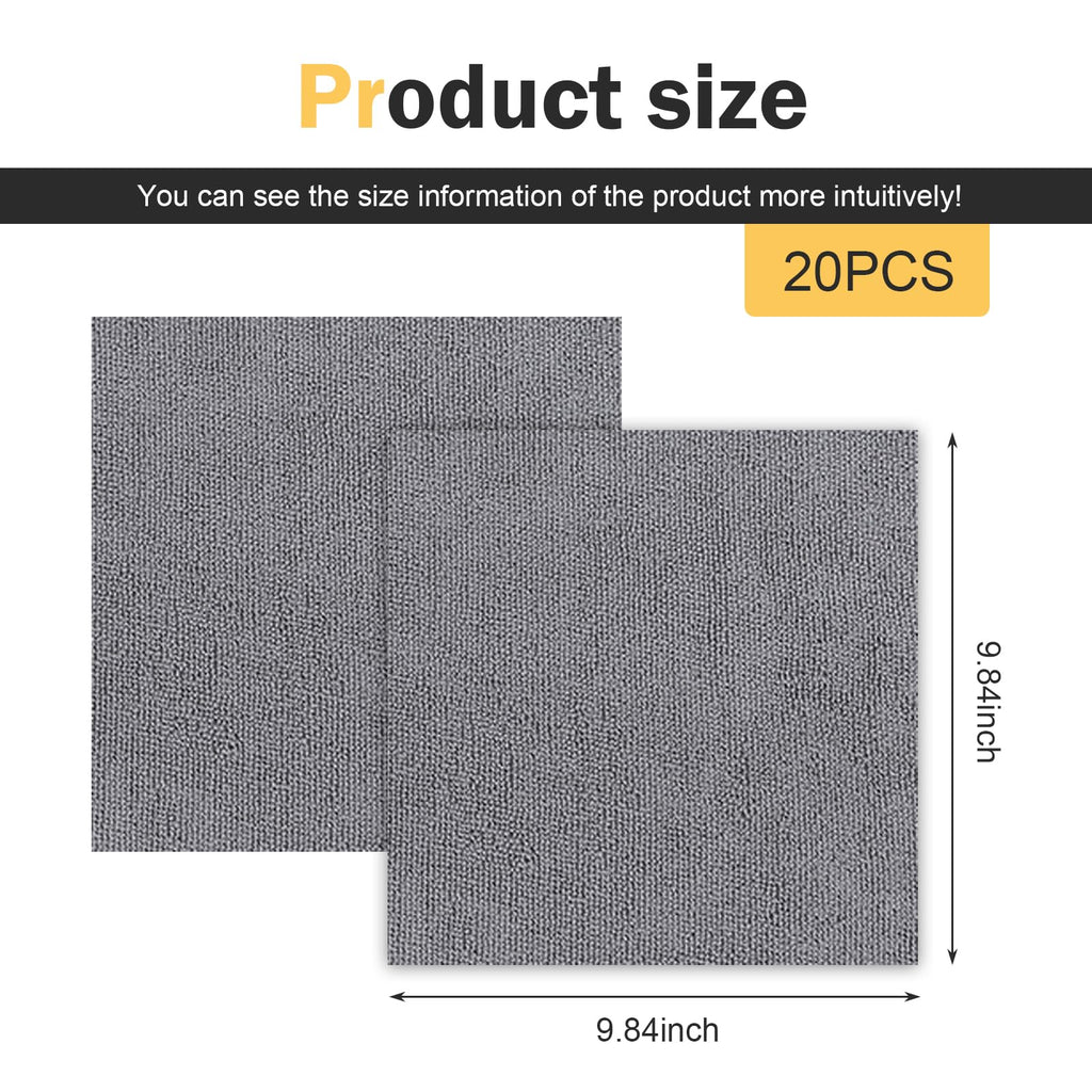 20 PCS Gray Microfiber Cleaning Cloth Roll C995127