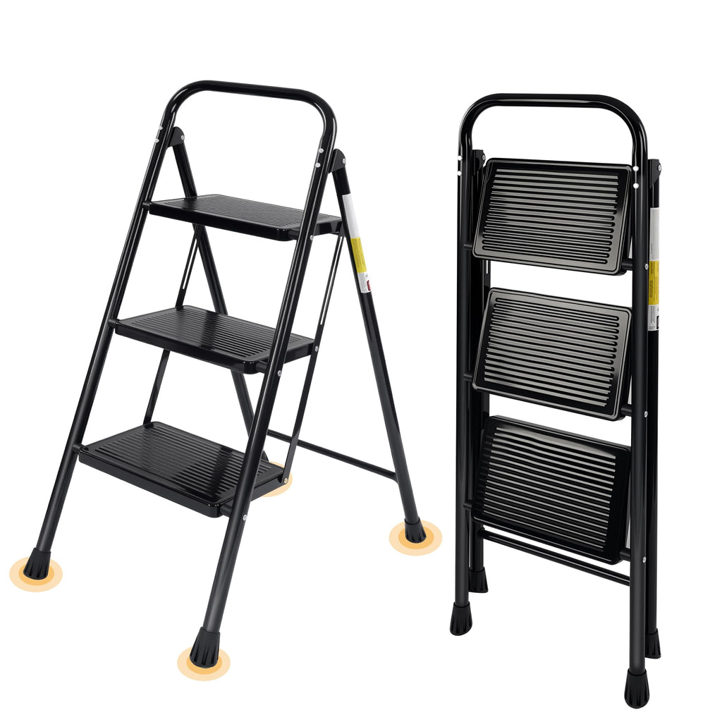 3 Step Folding Ladder with Anti-Slip Pedal W909497