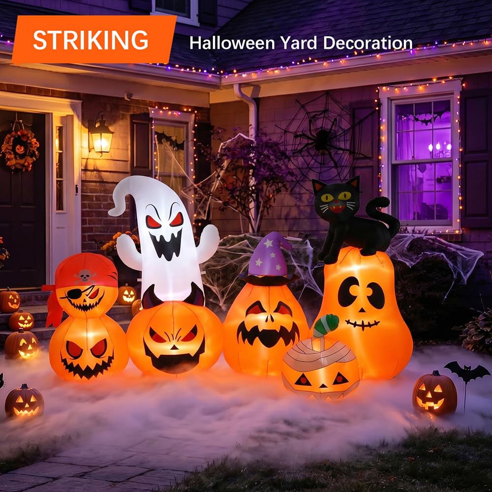 8 FT Inflatable Pumpkin Patch Yard Décor B942497
