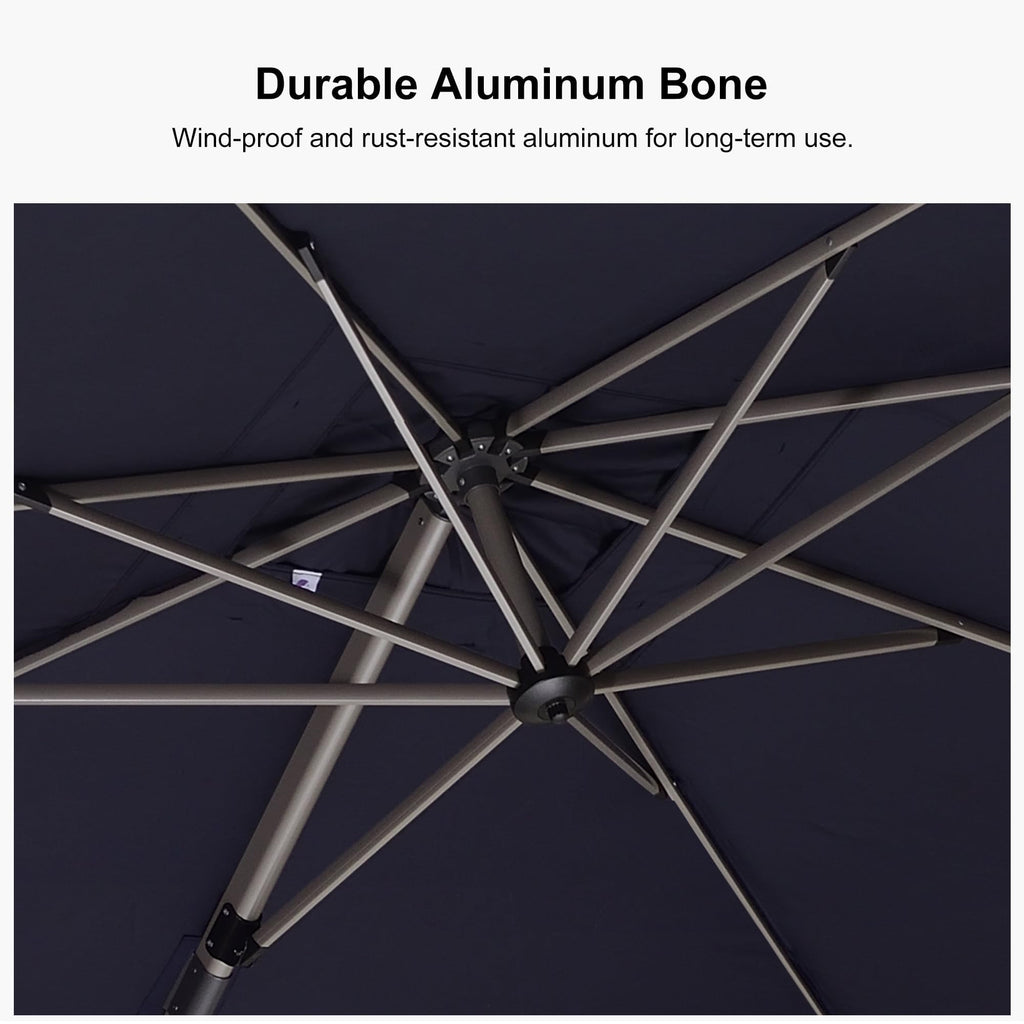 Navy Blue Cantilever Umbrella with Base B928