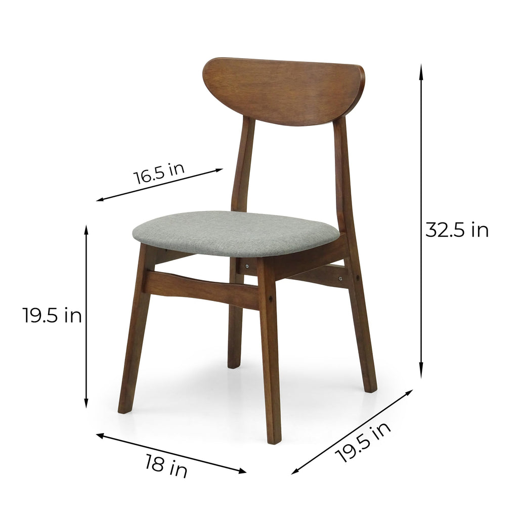 Set of 3 Square Dining Table and 2 Side Chairs Solid Wood Padded Seat Medium Brown U510