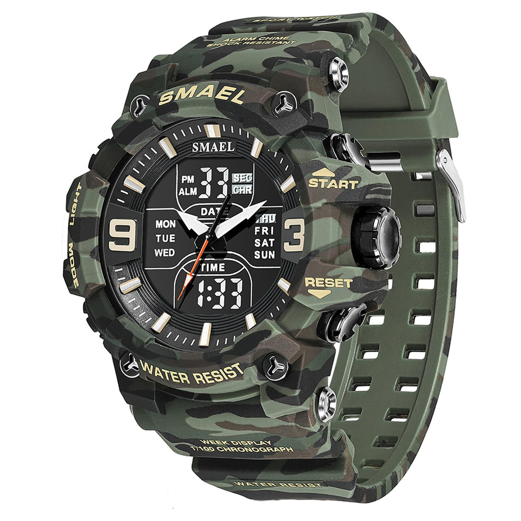 Men Tactical Analog Digital Sport Watch 50M LED L548249