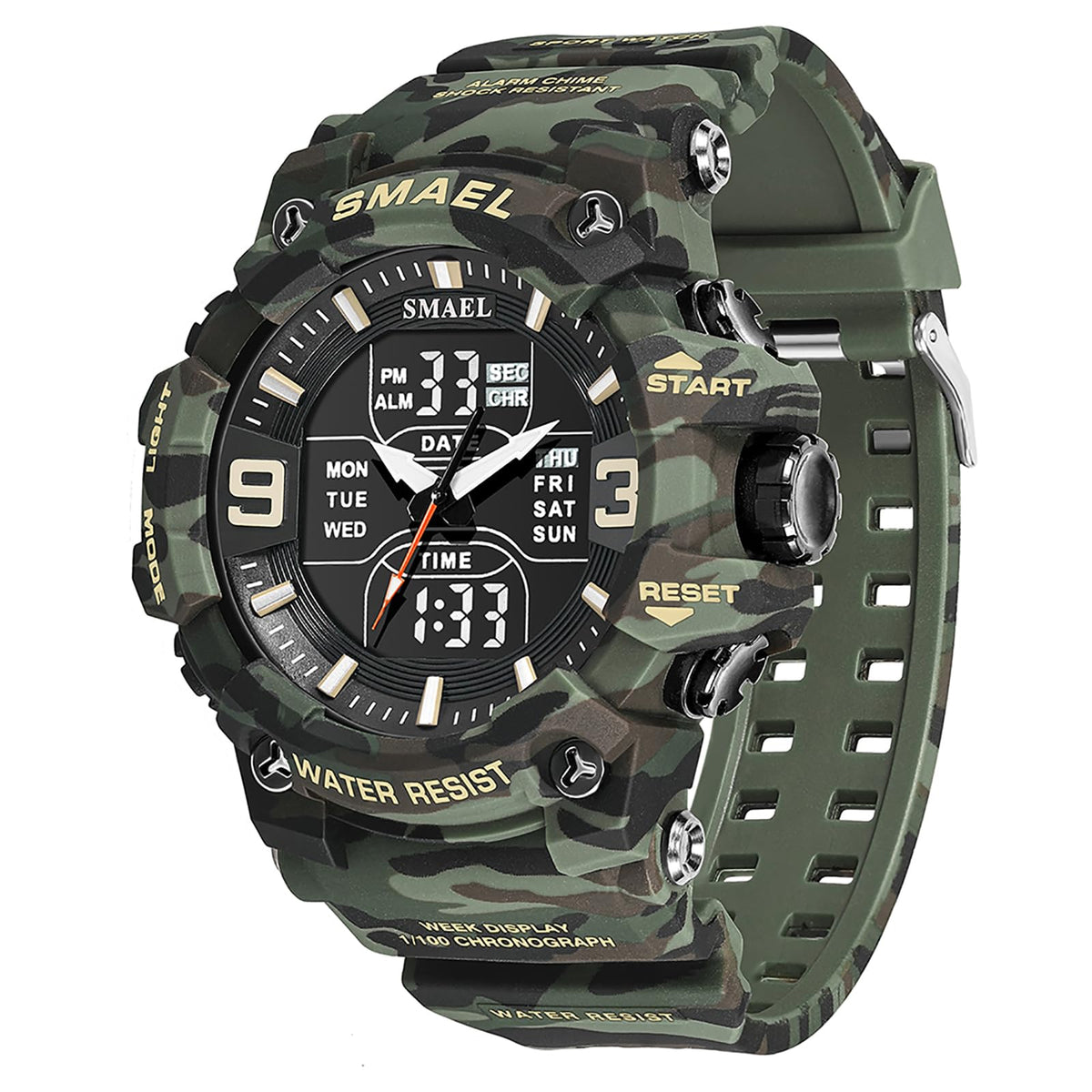 Men Tactical Analog Digital Sport Watch 50M LED L548249