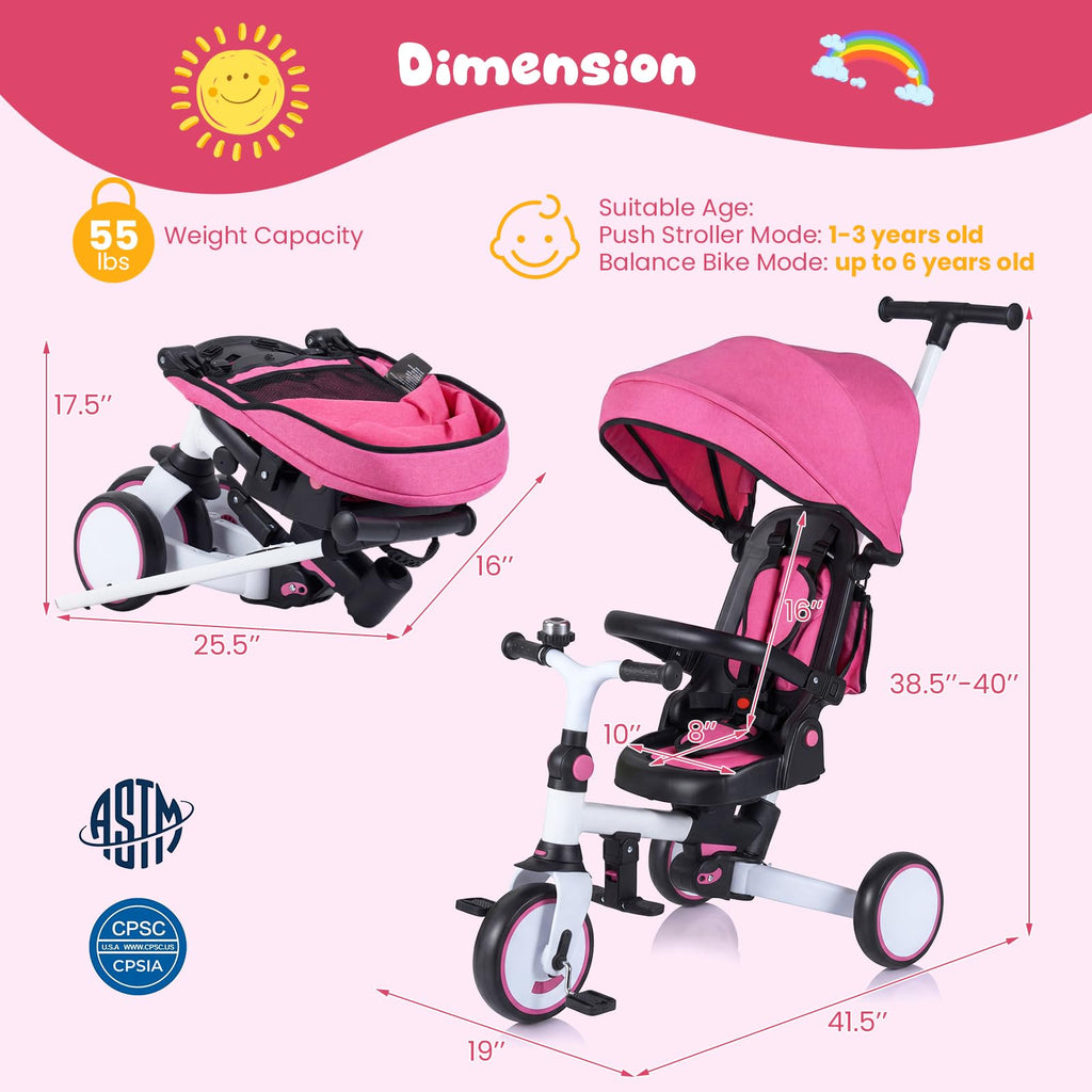 Kids 8-in-1 Folding Tricycle F16046