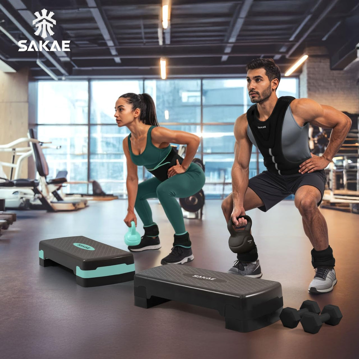 Adjustable Non-Slip Step Aerobics Platform Set Z739614