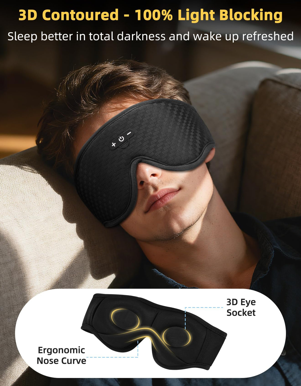 Adjustable Sleep Mask with Bluetooth Headphones F118768