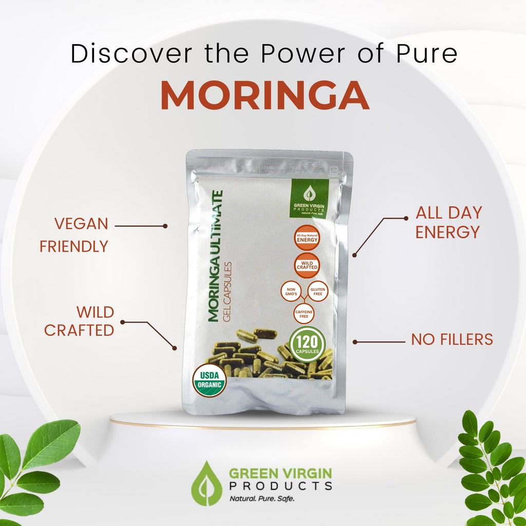 Organic Moringa Leaf Powder Vegan Capsules E7789