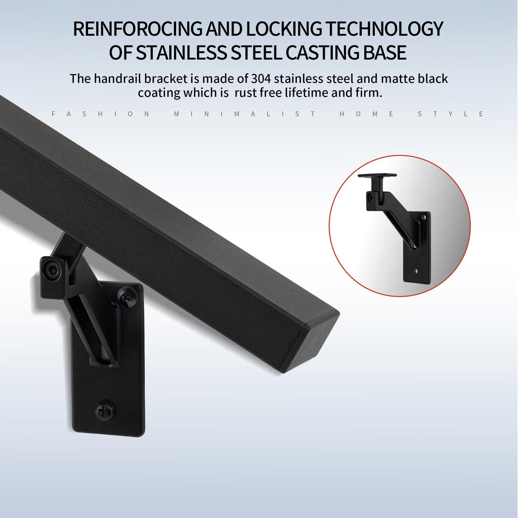 Matte Black Handrails Kit for Stairs U21865
