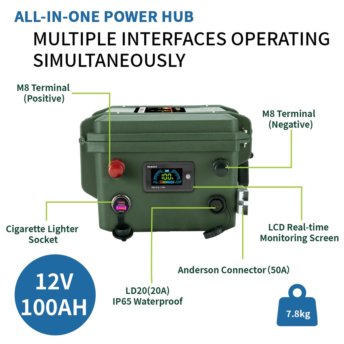 12V 100Ah LiFePO4 Deep Cycle Battery G339709