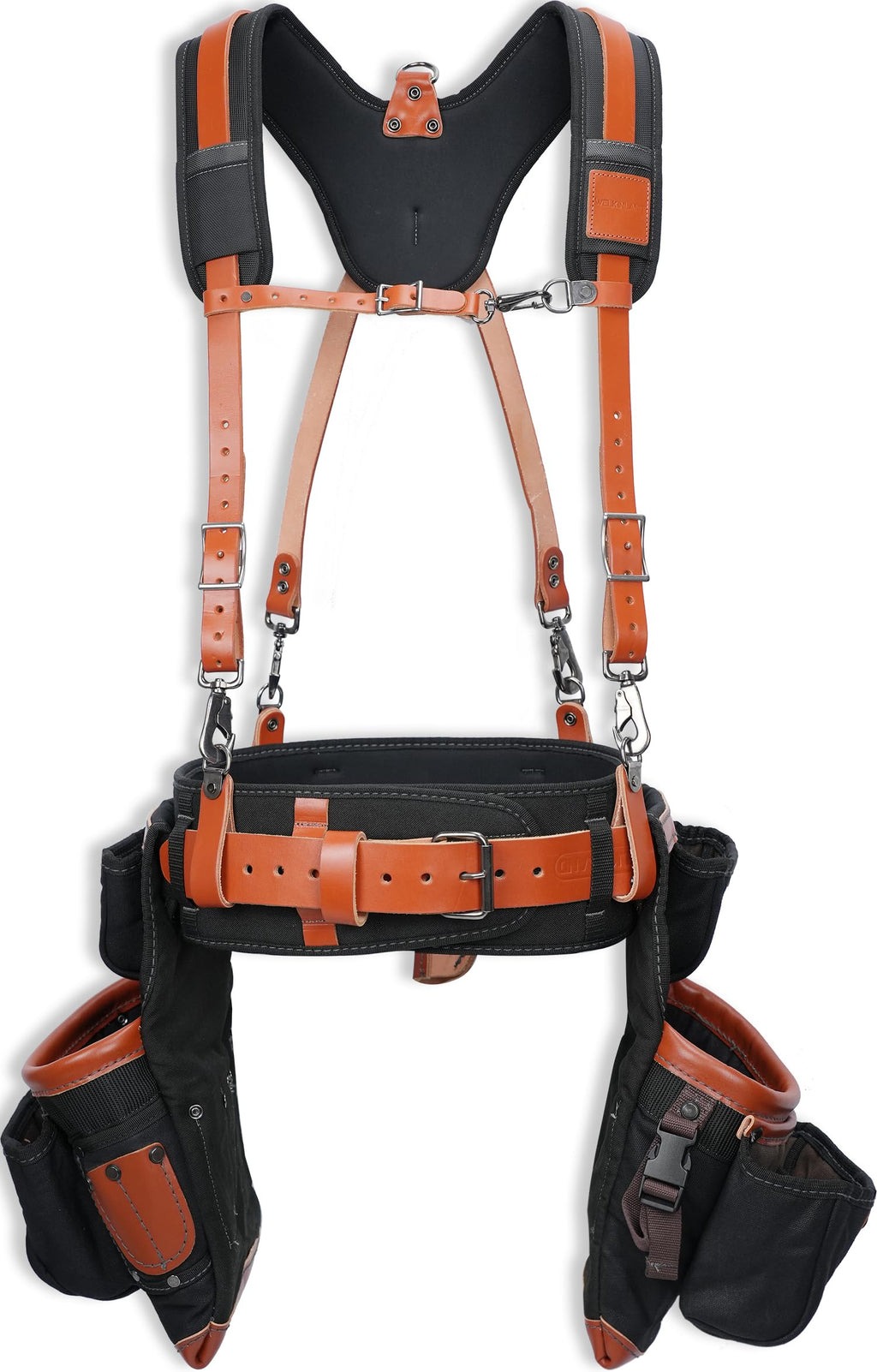 Top-Grain Leather Tool Belt With Suspenders G2267