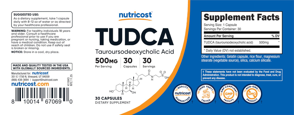 Tudca 500mg 30 Capsules Gluten Free Y5269