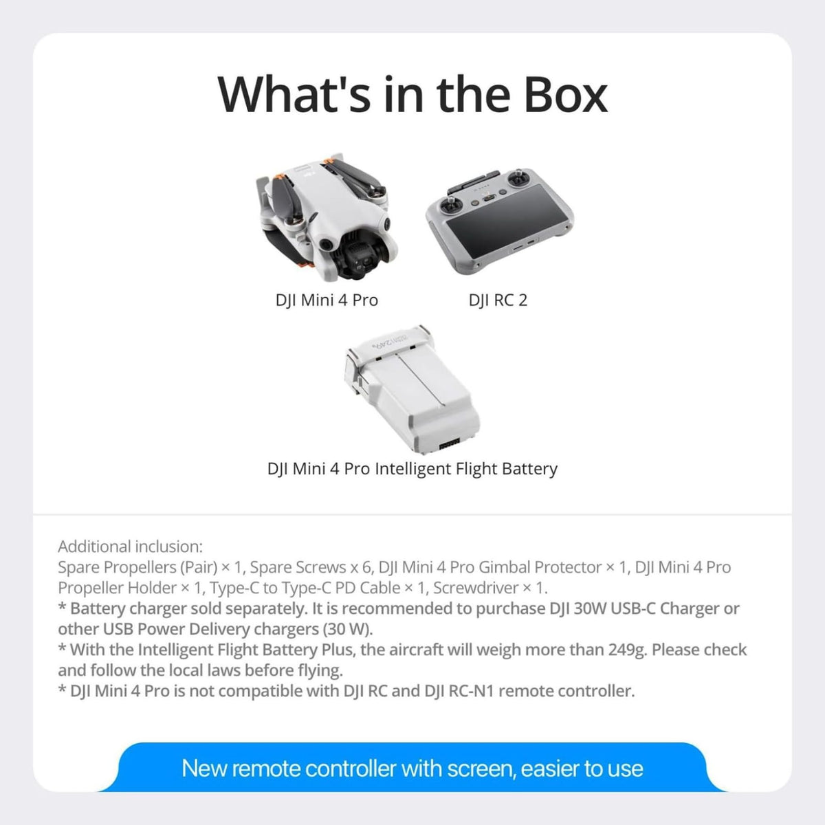 Mini 4 Pro Drone with Camera 4K 249 g 34 Mins Flight Time W361577