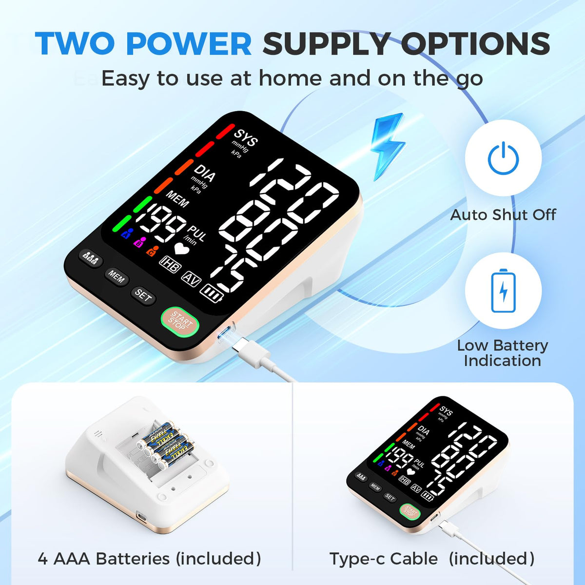 Automatic Blood Pressure Monitor & 2 Cuffs C376308