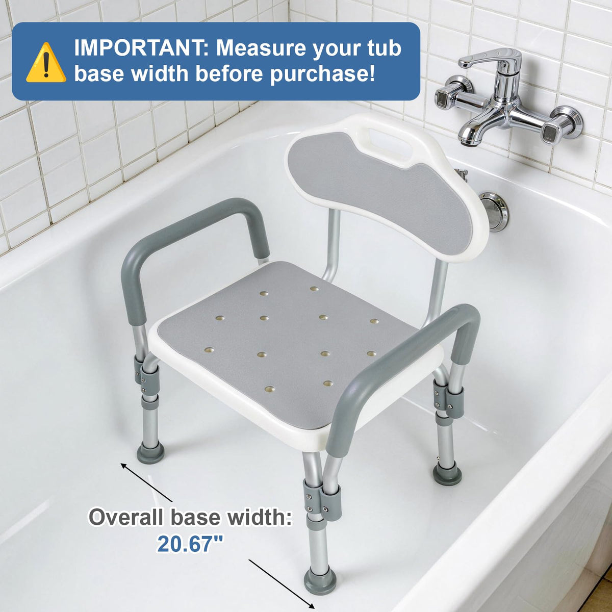 Shower Chair with Padded Armrests and Back H5644