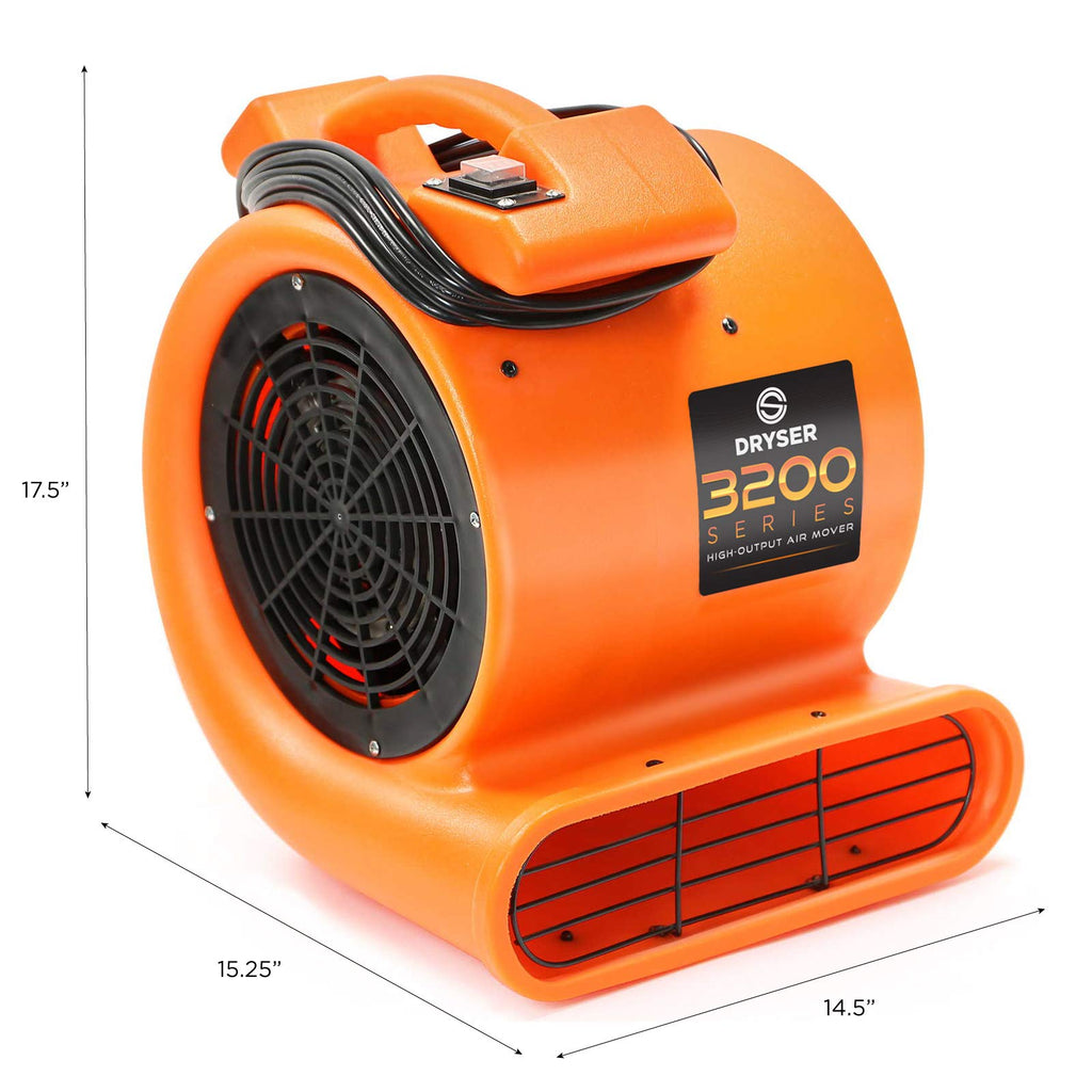 2 Speed 1/2 HP Orange Air Mover Floor Fan B6770