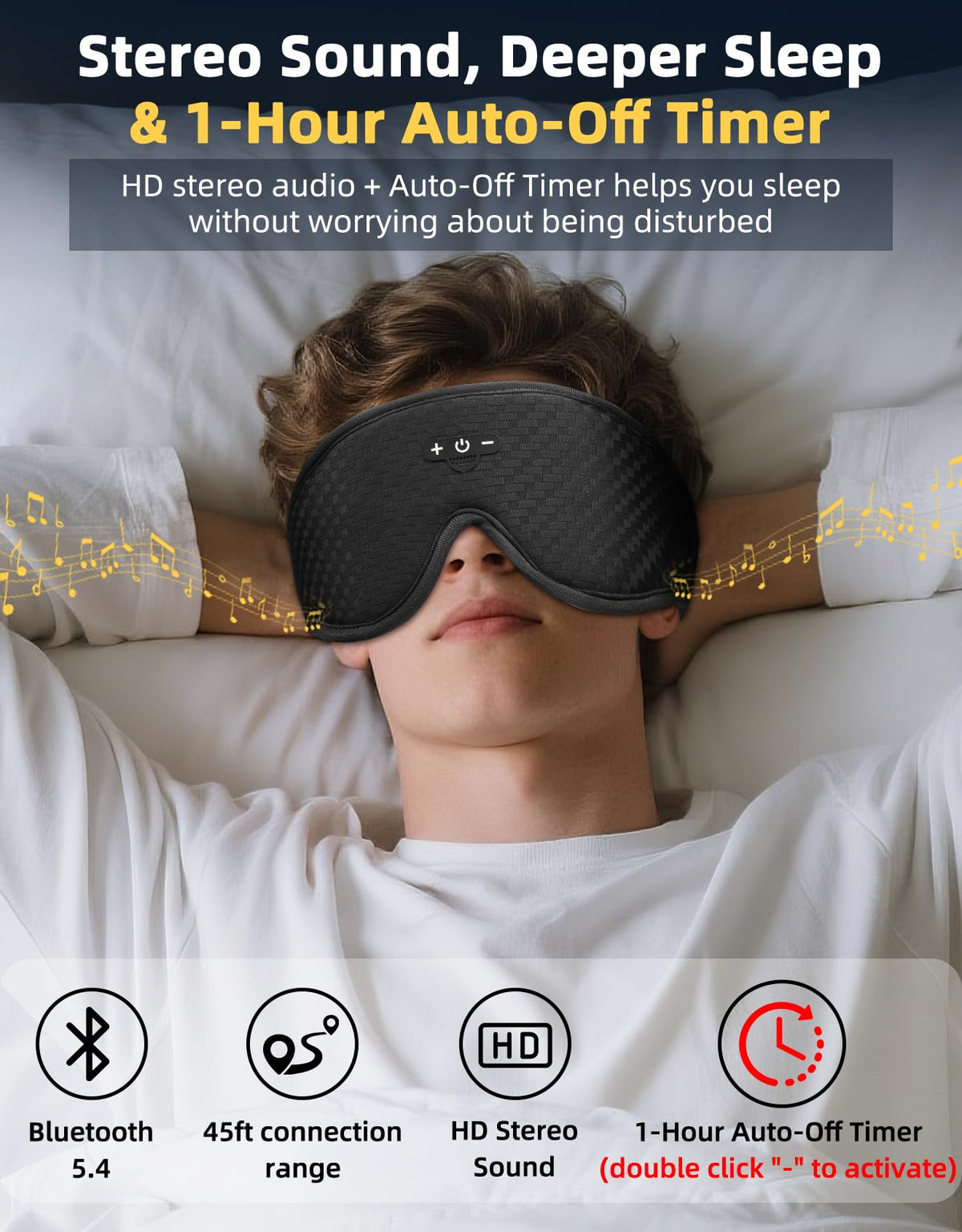 Adjustable Sleep Mask with Bluetooth Headphones F118768