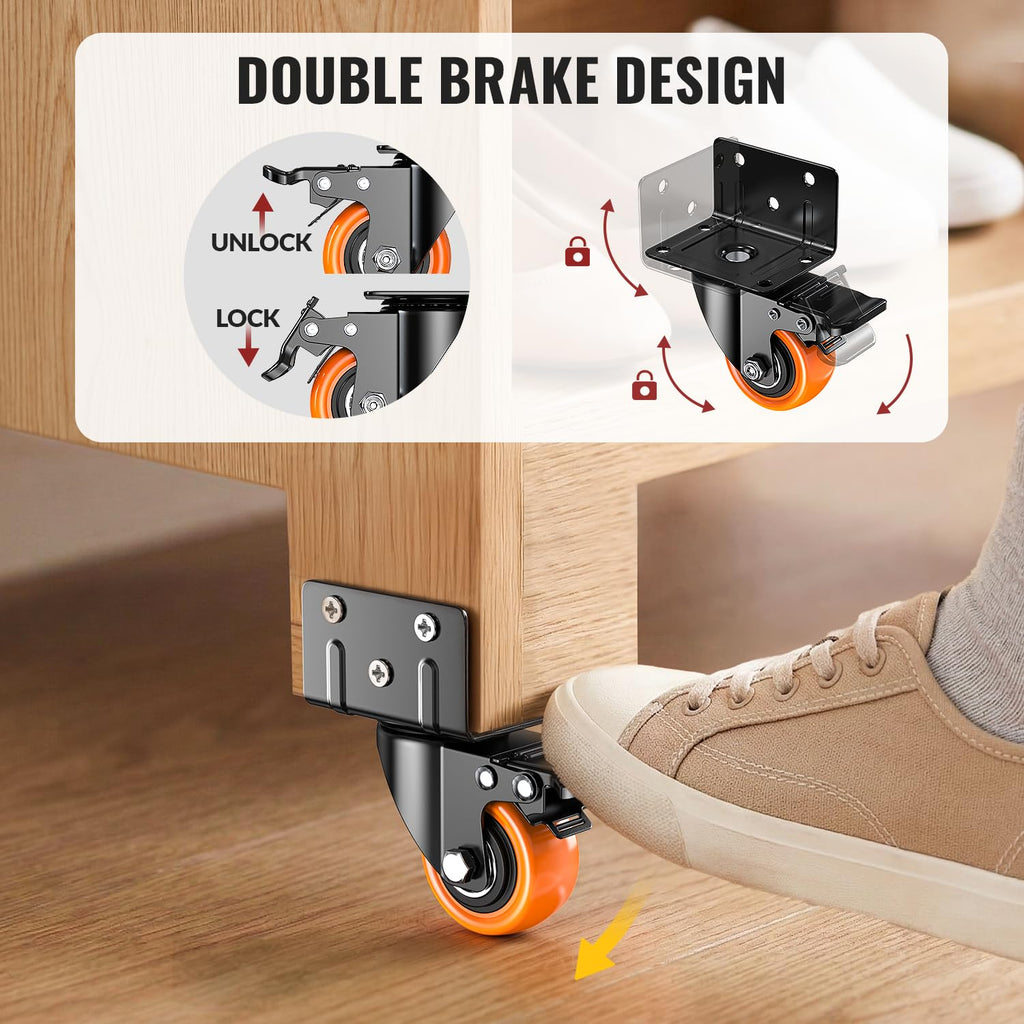 2 Inch Side Mount Caster Wheels Set of 4 I771