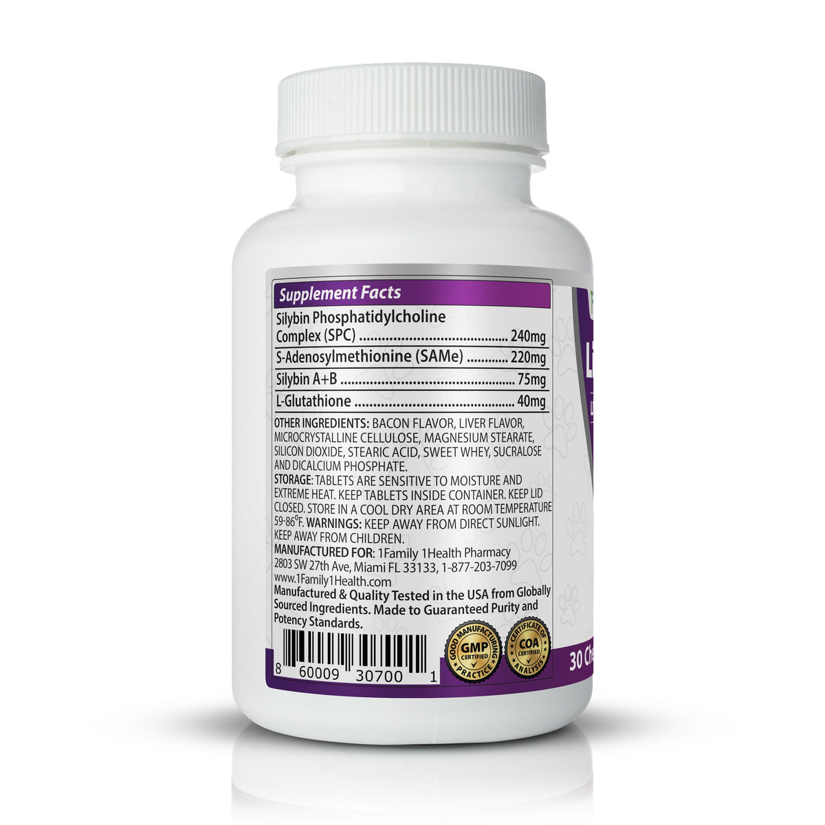 Liver Support Supplement for Large Dogs Chewable Tablets 30Ct J7350