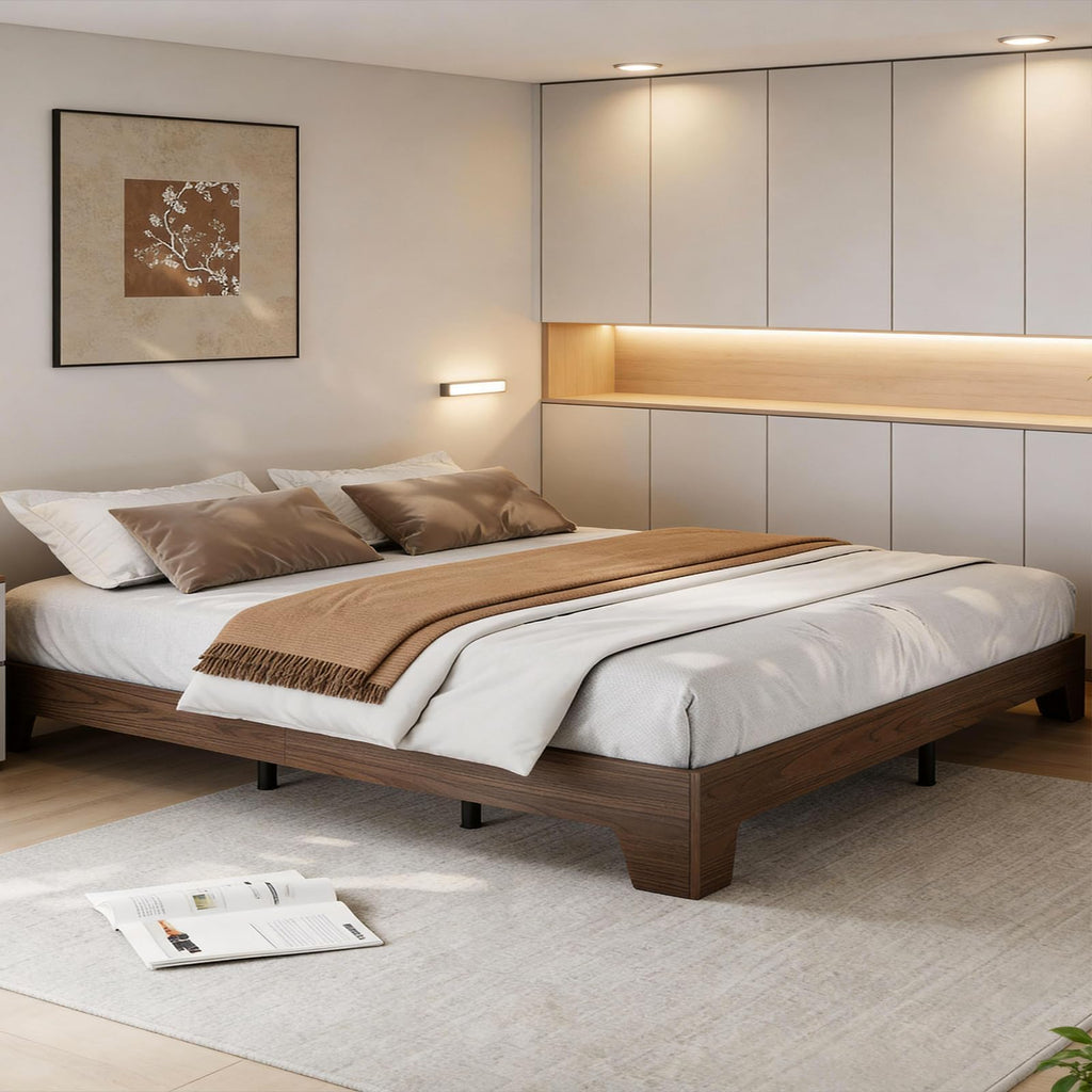 California King Size Wood Platform Bed Frame N66844