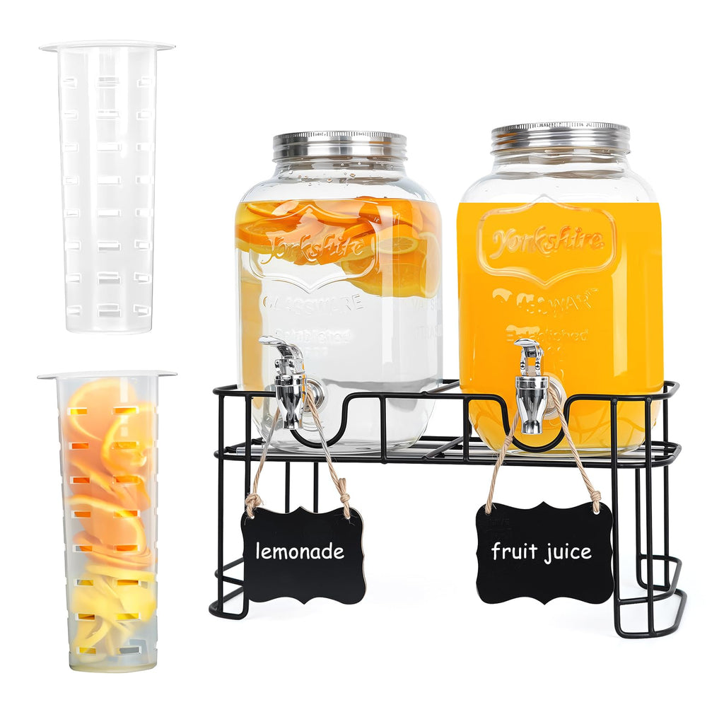 2 Pack 1 Gallon Glass Drink Dispensers C92792