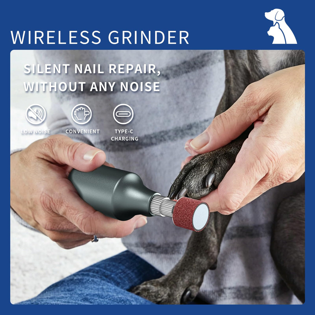 Rechargeable 9-Speed Adjustable Ultra Quiet Electric Dog Nail Grinder A4500