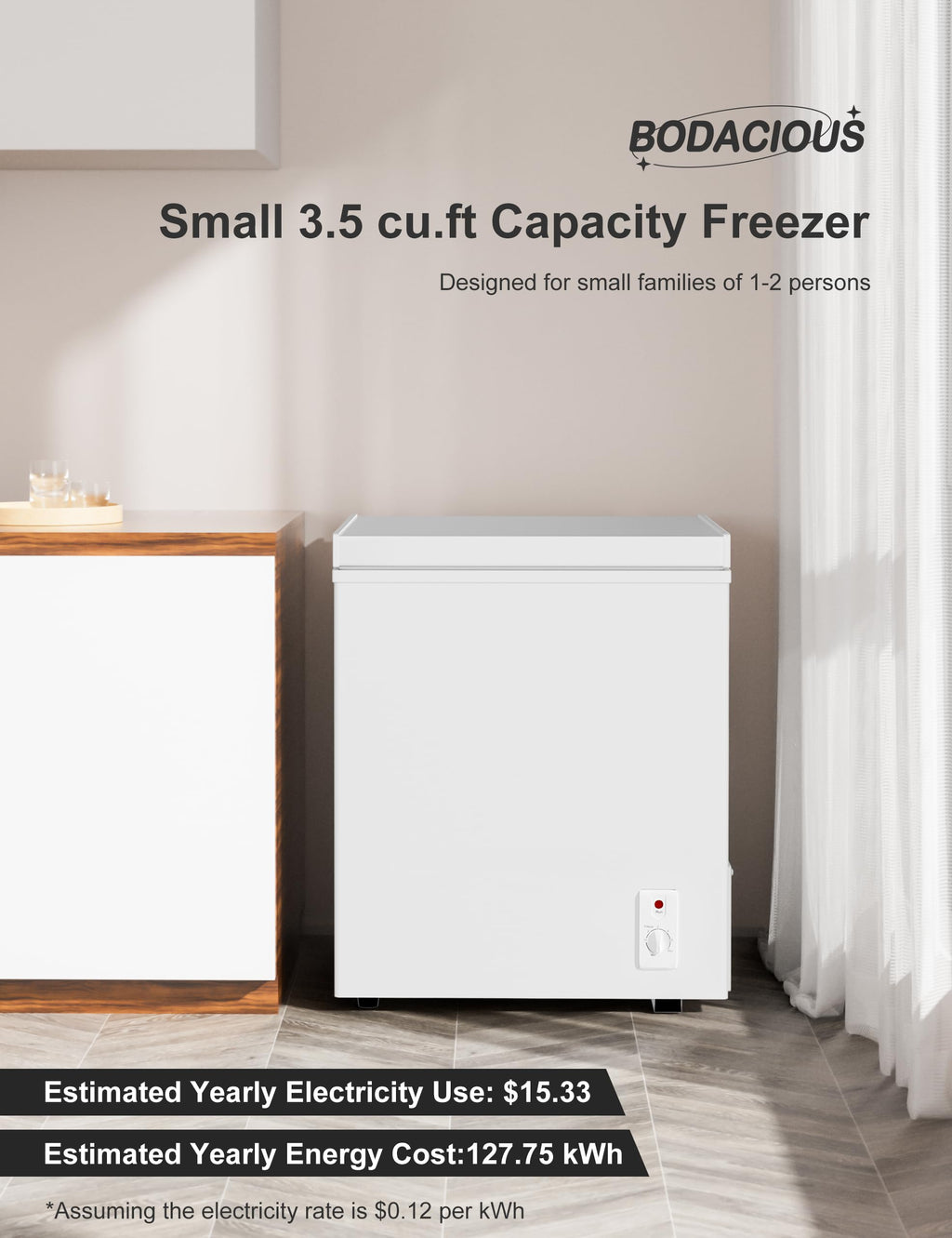 3.5 Cu. Ft White Chest Freezer J63983