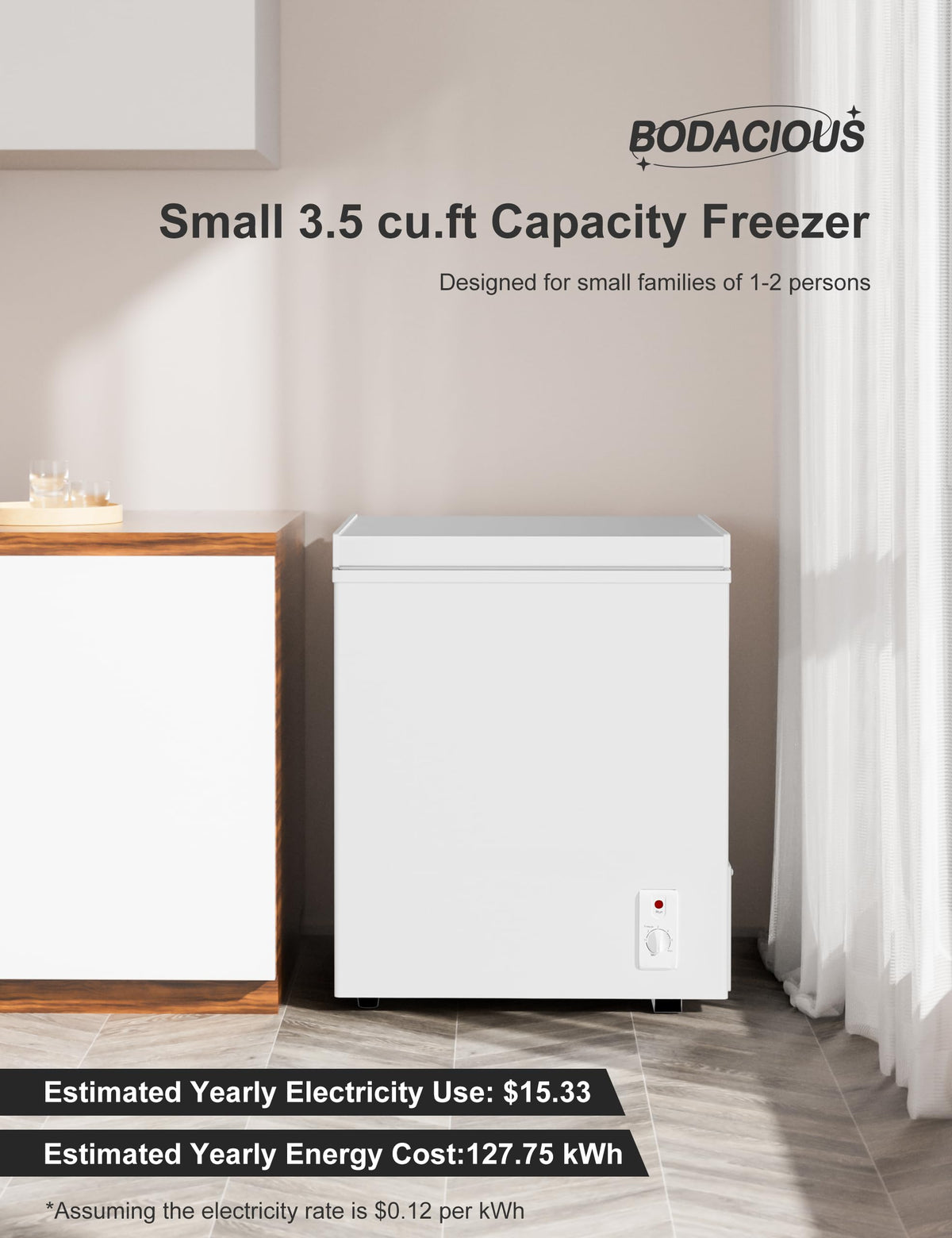 3.5 Cu. Ft White Chest Freezer J63983
