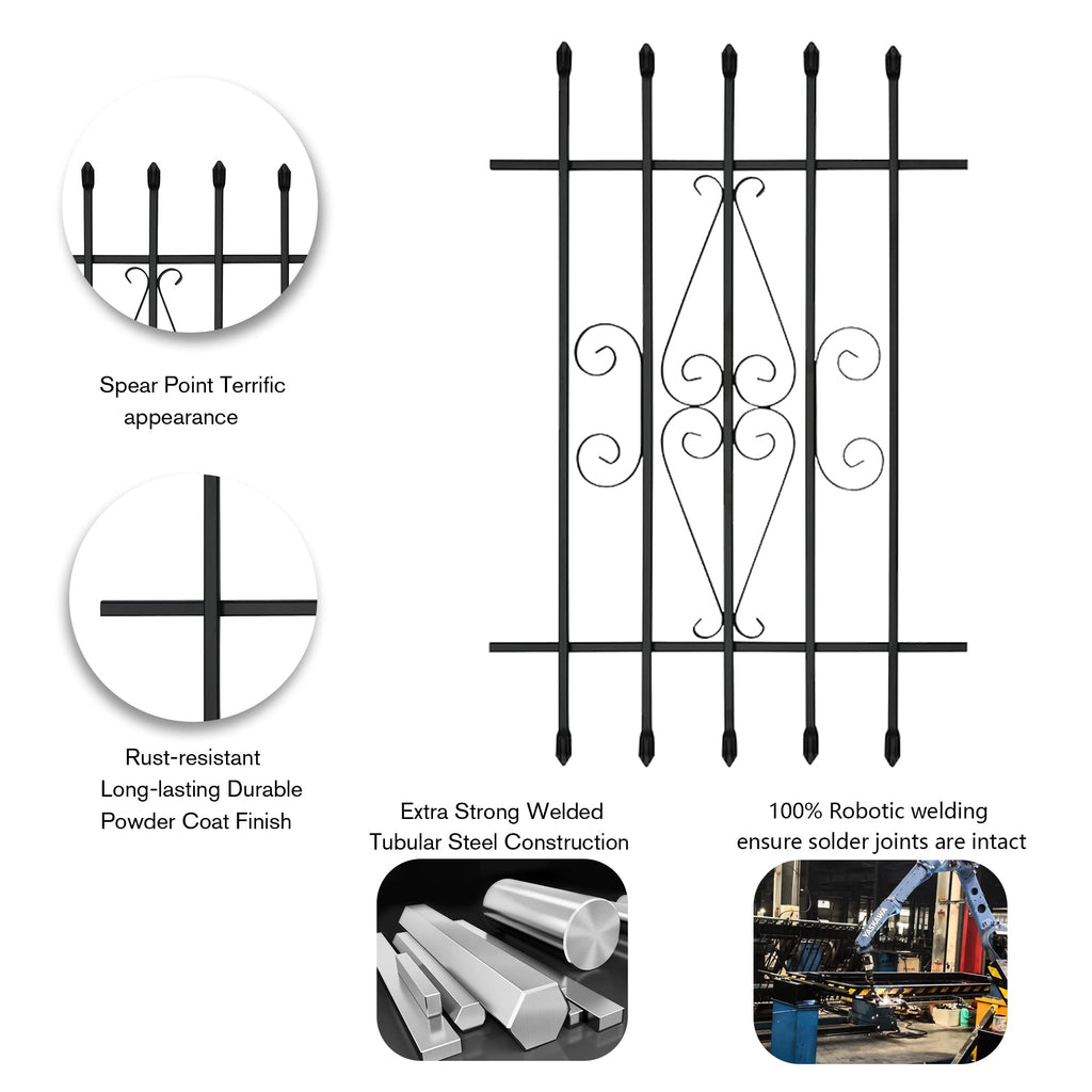 Black 36"X42" Heavy-Duty Window Bars U143057