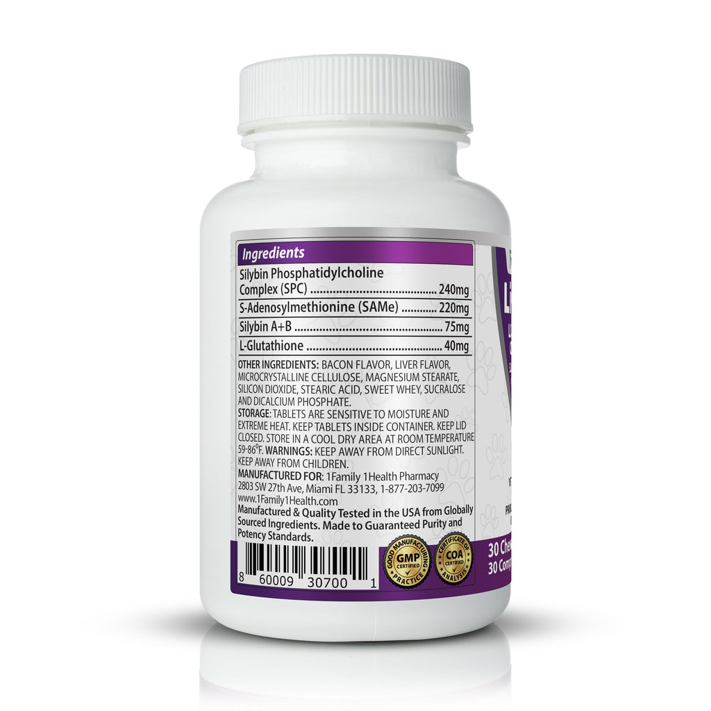 Liver Support Supplement for Large Dogs Chewable Tablets 30Ct J7350