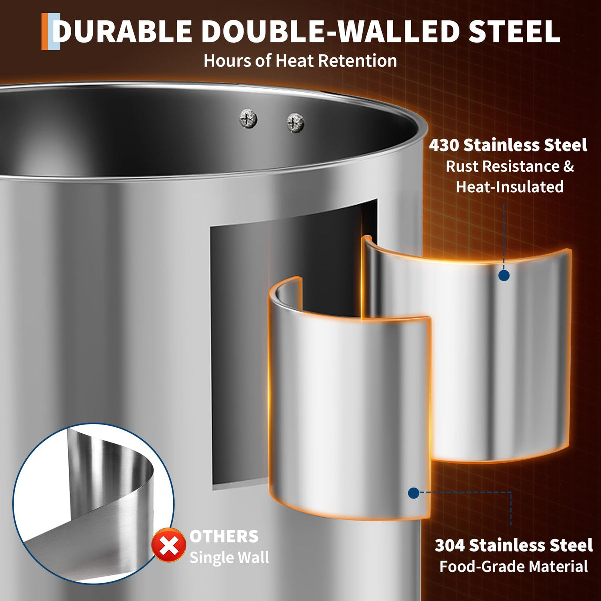 10L Double Wall Stainless Steel Coffee Urn U28841