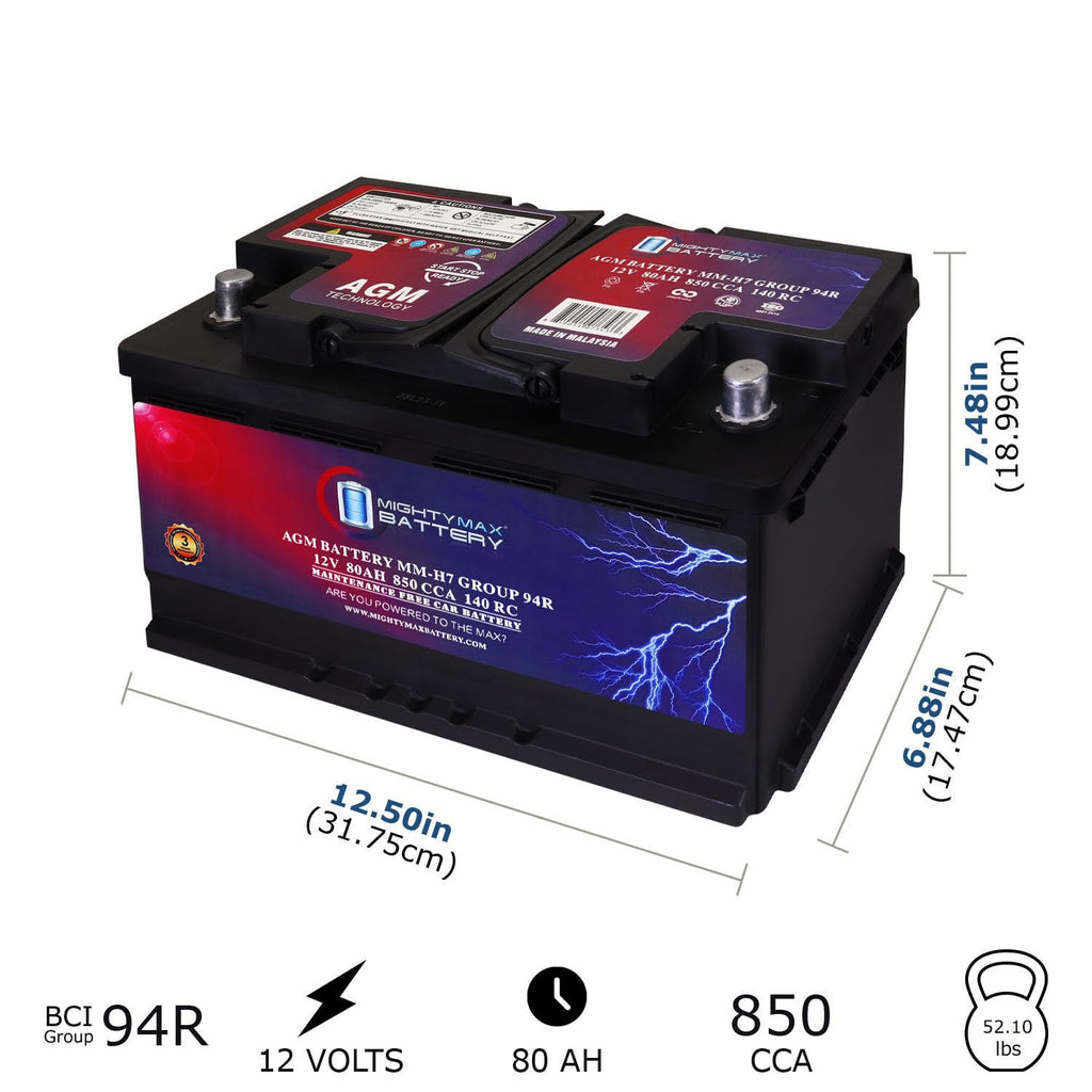 12V 80AH 850 CCA Replacement Battery U12529