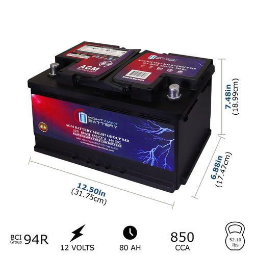 12V 80AH 850 CCA Replacement Battery U12529