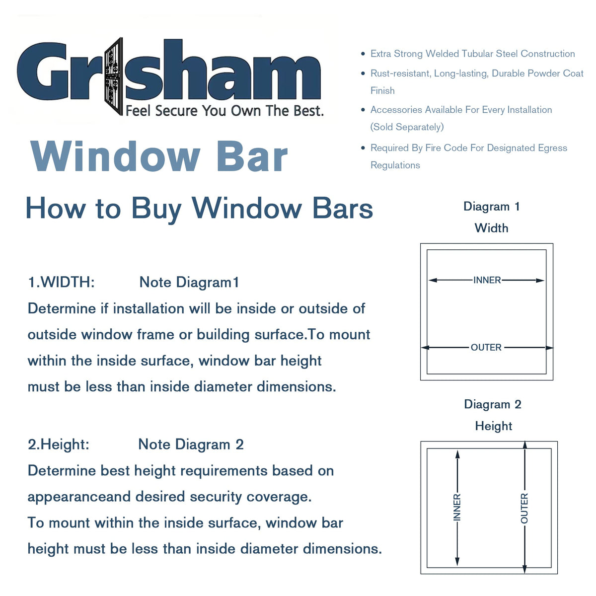 Black 36"X42" Heavy-Duty Window Bars U143057
