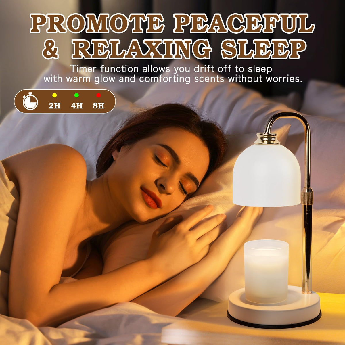 Candle Warmer Lamp with Timer Dimmable White X194