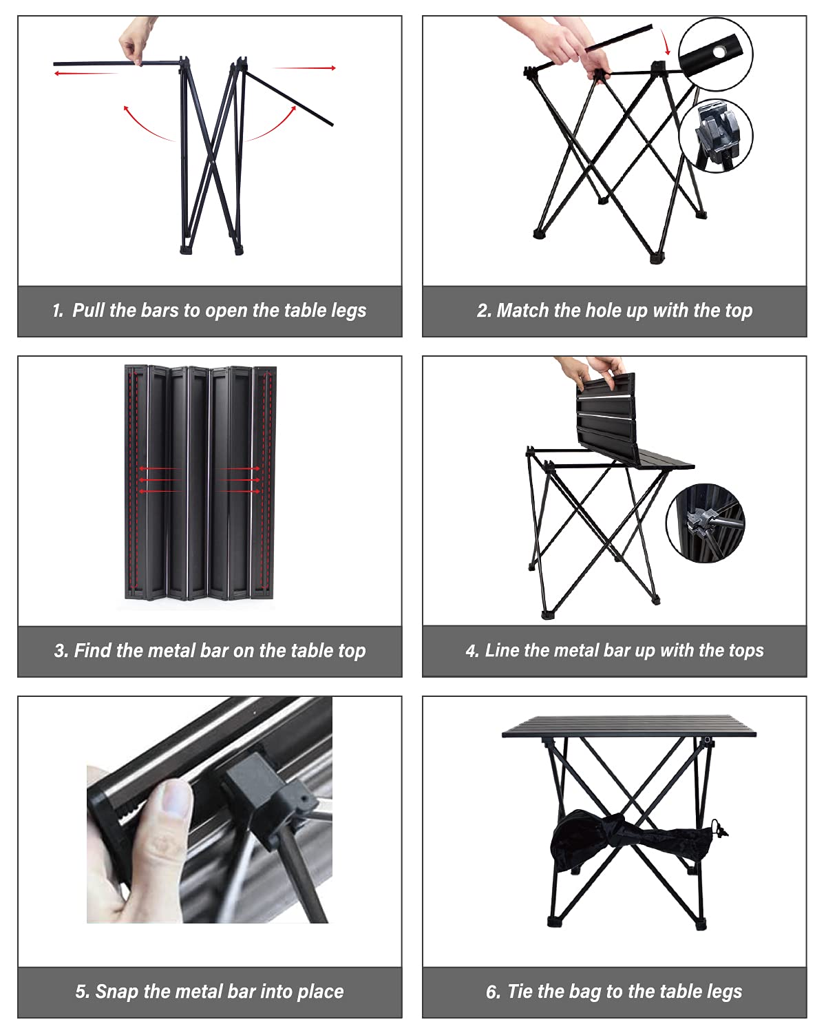 Camping Table Folding Portable Aluminum Lightweight Carry Bag B340