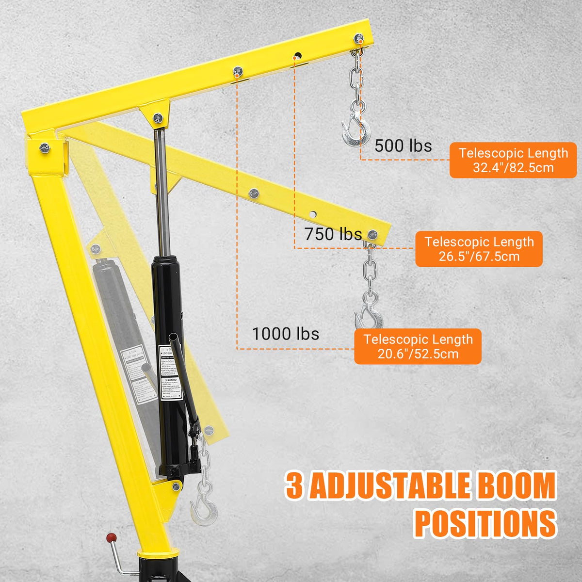 Hydraulic Swivel Hitch Mounted Truck Crane 1000 LBS Capacity M200640