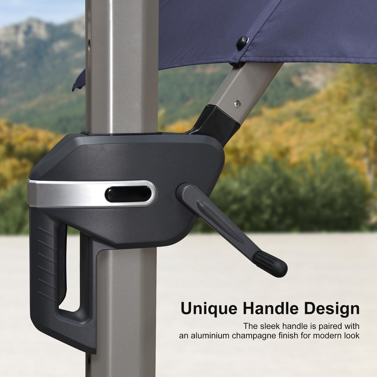 Navy Blue Cantilever Umbrella with Base B928