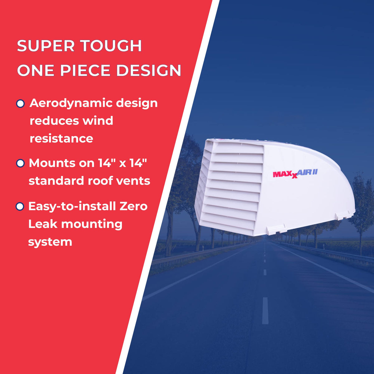 White RV Roof Vent Cover P1974