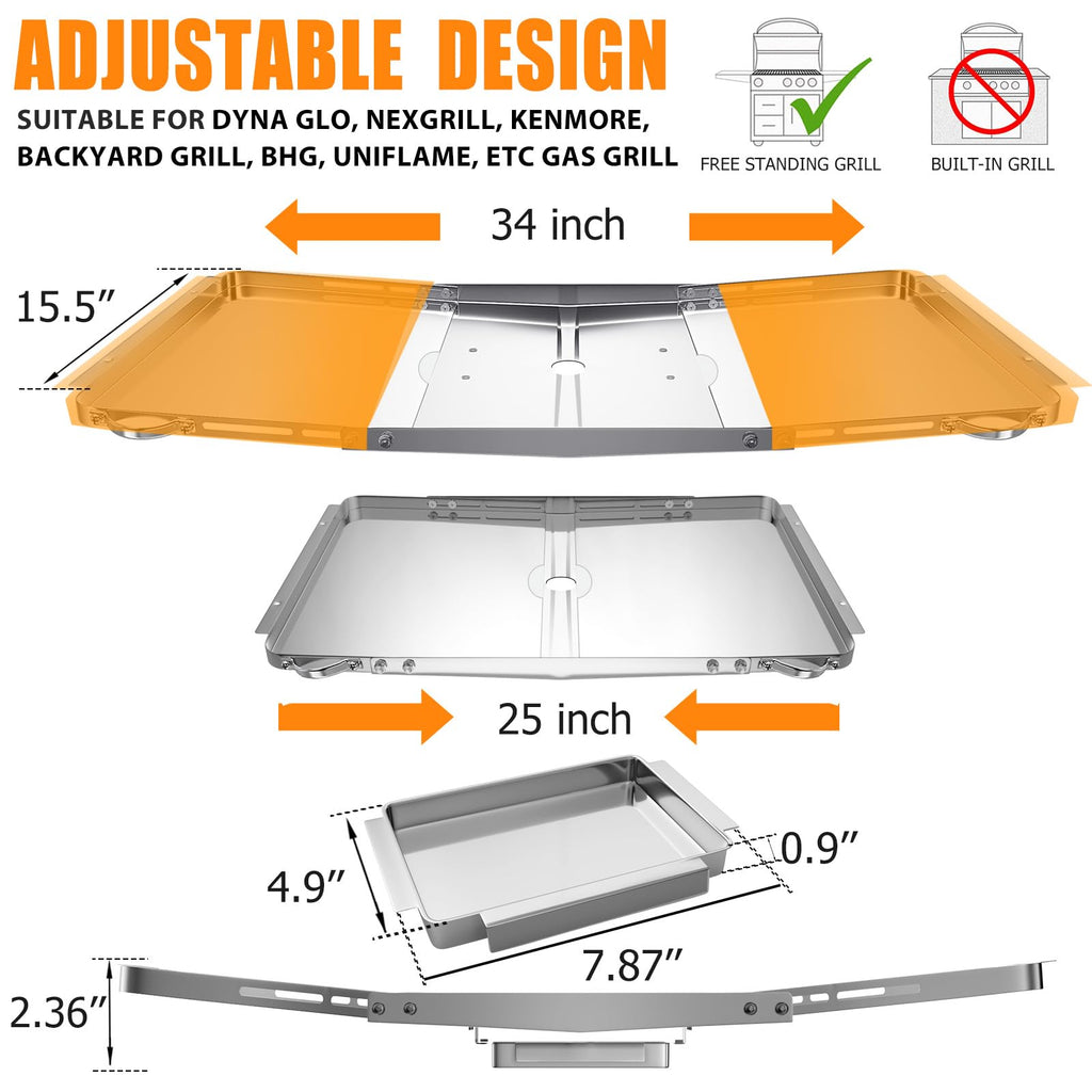 Grease Tray with Catch Pan (25-34 inch) F992858